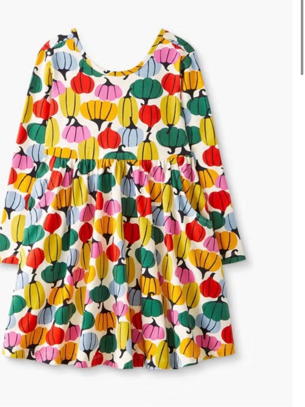 Hanna andersson Long Sleeve Skater Dress pumpkin print big girls 10 Euc